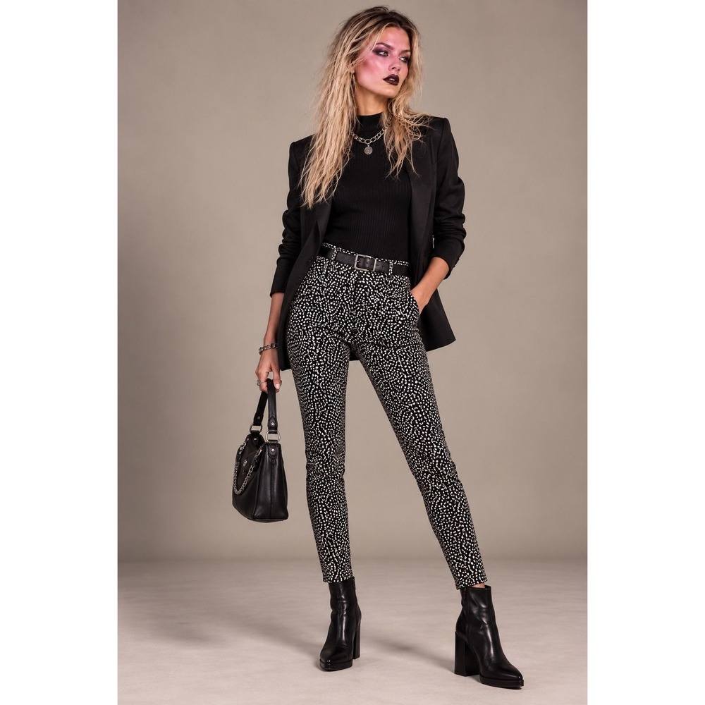 Ralph Lauren RLX Size 8 Black Floral Pants Gothic Sporty Chic